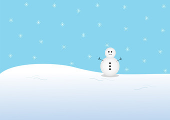 Snowman and snow