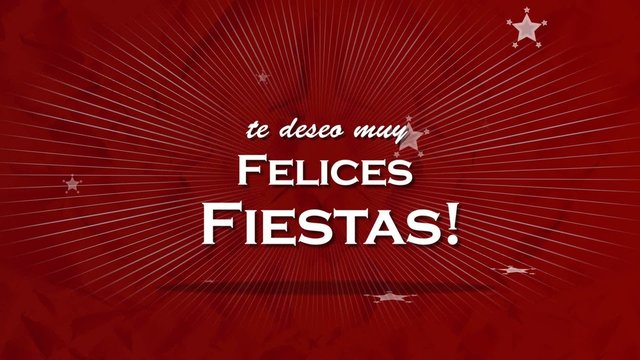 te deseo muy felices fiestas animaci&oacute;n v&iacute;deo fondo rojo