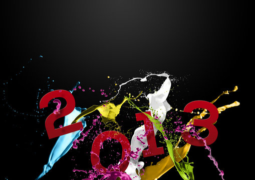 Voeux 2013 taches et &eacute;claboussures de peinture