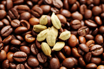 coffee beans with cardamom