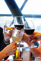 Celebration with wine glasses