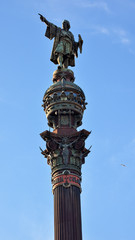 Fototapeta na wymiar Columbus Wskazując Pillar Monument Barcelona Hiszpania