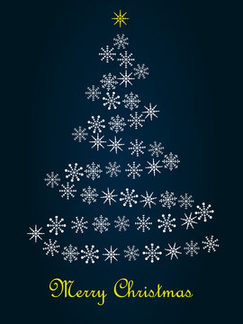 Vector snowflakes christmas tree