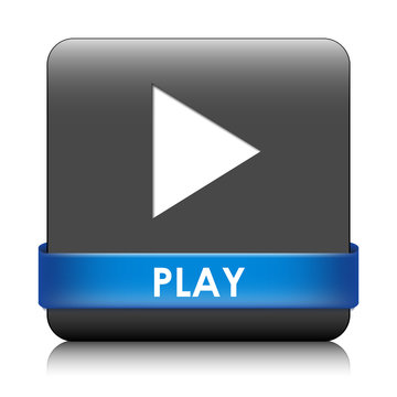 PLAY Web Button (view video watch live icon symbol)