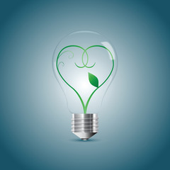 Bulb lamp with green sprout inside