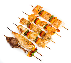 Tasty grilled meat, shish kebab