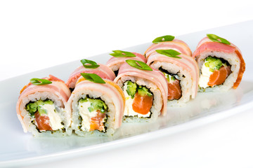 Sushi Roll on a white background