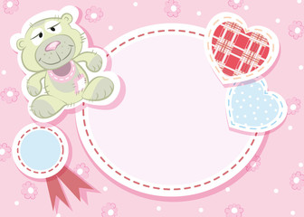 Baby arrival card - Teddy bear