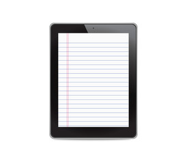 Tablet computer on white background