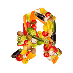 Apotheke Symbol aus Früchten und Gemüse