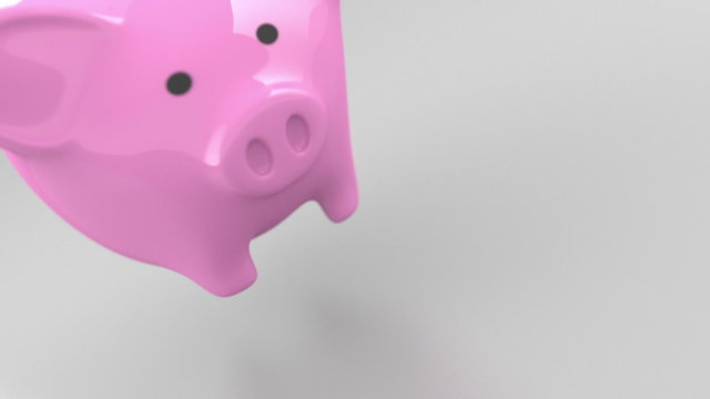 Pink Piggy Bank 3D Render