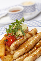 sausages and potatoes