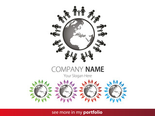 Company Logo Design, Peoples, Family, Earth, Globe