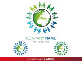 Company Logo Design, Peoples, Family, Earth, Globe