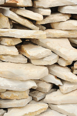 Heap of flat paving stones, limestone