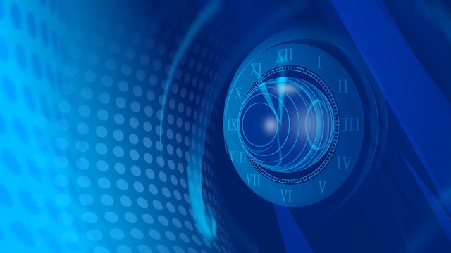Roman Clock Abstract Blue Video Background
