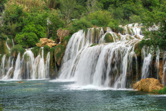 Krka river waterfalls, Krka National Park, Roski Slap, Croatia © brozova