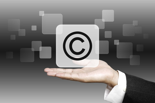 Selected button icons on business hand