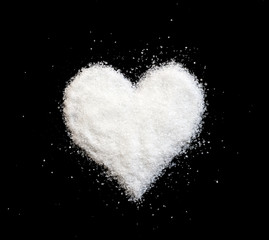 Sugar heart on black background