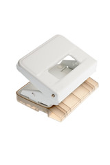 White puncher isolated on white background.