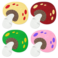 Rice paper cut mushrooms