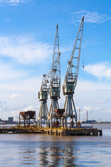Cranes upon River Thames
