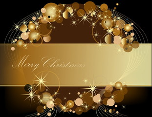 Gold Merry Christmas  background
