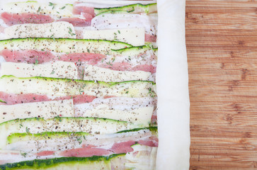 puff pastry with parma ham