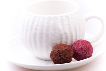 chocolate truffles and coffee