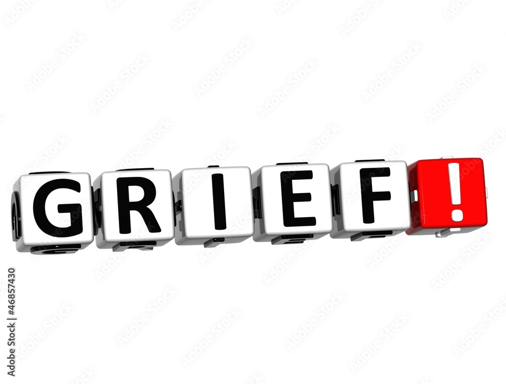 Aufkleber 3d grief button click here block text