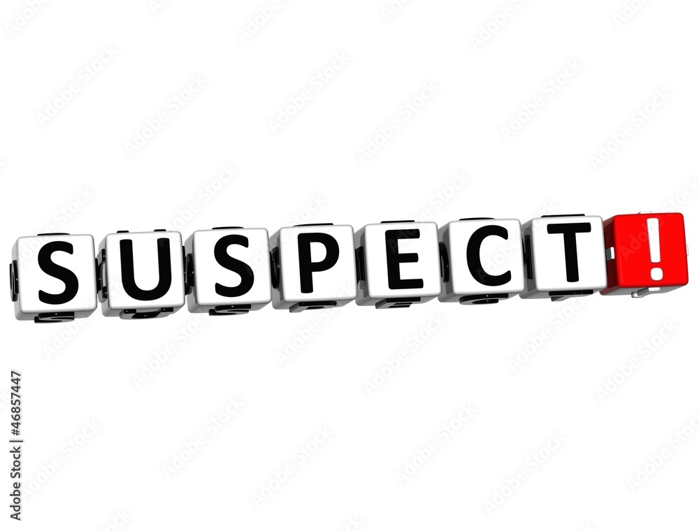 Poster 3d suspect button click here block text