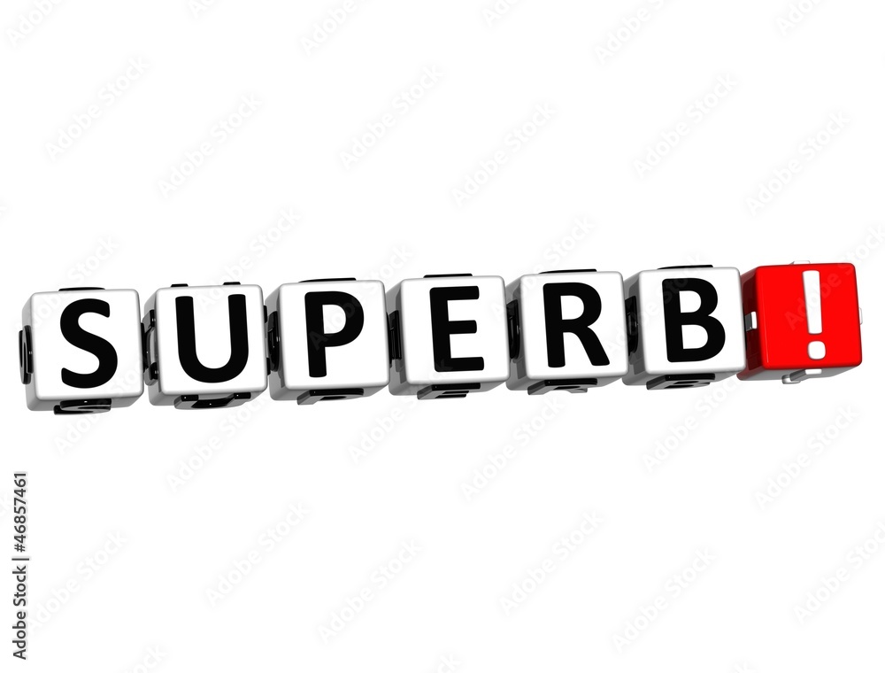 Poster 3d superb button click here block text