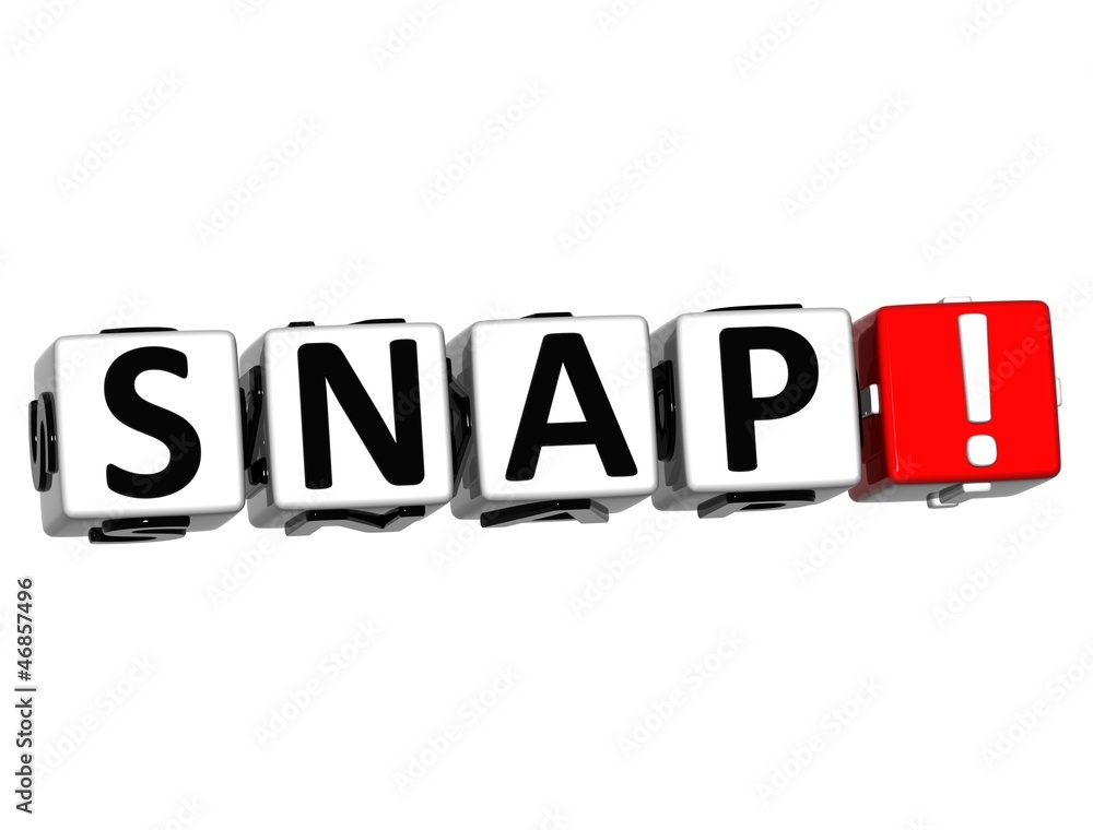 Poster 3d snap button click here block text