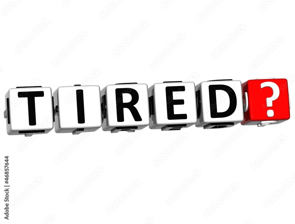 Poster 3d tired button click here block text