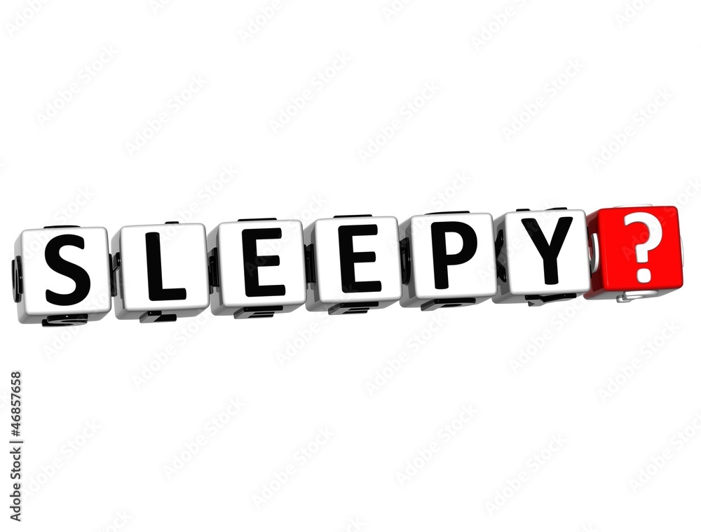 Poster 3d sleepy button click here block text