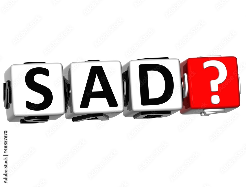 Aufkleber 3d sad button click here block text