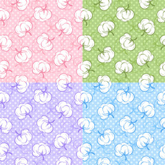 Seamless patterns with cotton buds