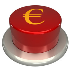 The red button, the euro, isolated on a white background 3d