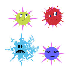 Germs and bugs Bacterium vector comic