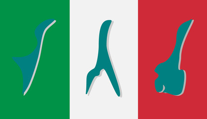 Italian Lake District on flag