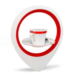 3d round pointer with coffee cup