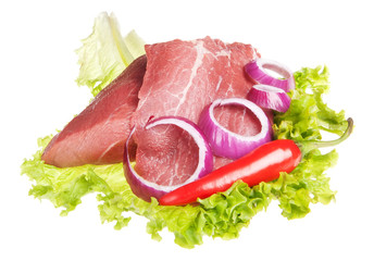 raw meat isolated on white