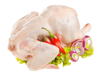 raw chicken isolated on white