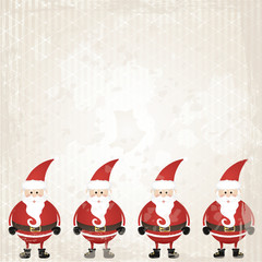Weihnachtsmänner auf Grunge-Hintergrund