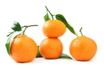 Mandarin with leaves Tangerine