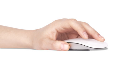 Computer Mouse, and hand close up