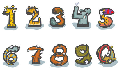 Cartoon Animal Numbers.