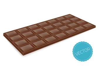 Realistic chocolate bar perspective
