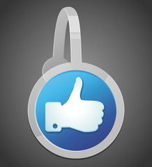 Vector label with like sign