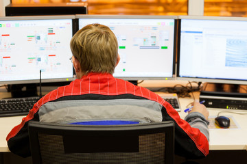 Operator works in a control room